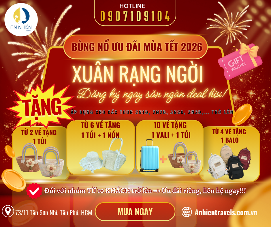 ĐĂNG KÝ TOUR TẾT NGUYÊN ĐÁN 2026 NHẬN NGAY QUÀ TẶNG MAY MẮN ĐẦU NĂM 